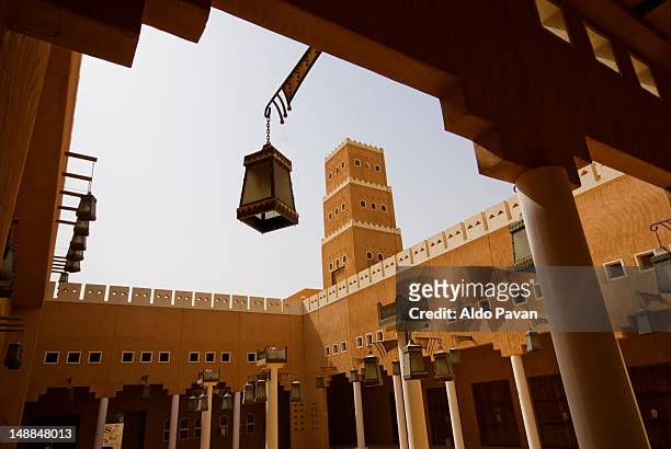 interior of al-diriya mosque. - riad stock pictures, royalty-free photos & images