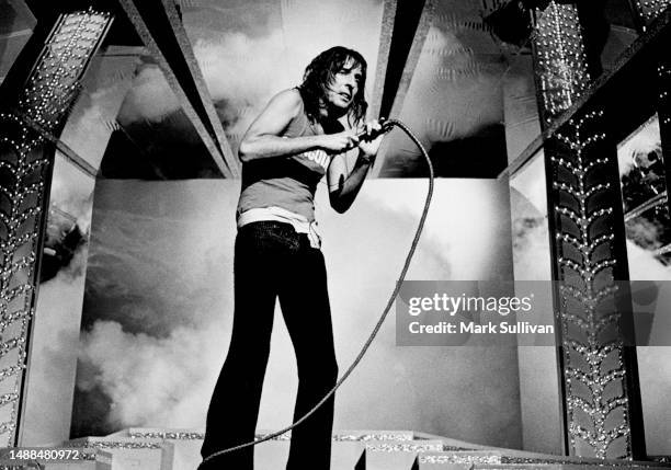 Singer/Songwriter Alice Cooper during rehearsal for the 2nd Annual Rock Awards, held at The Palladium, Hollywood CA 1976