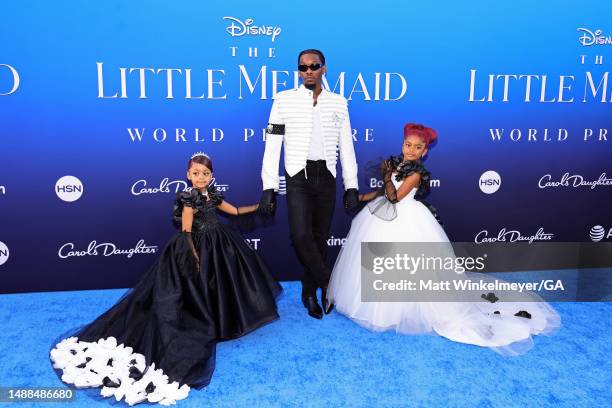 Kulture Kiari Cephus, Offset, and Kalea Marie Cephus attend the world premiere of Disney's "The Little Mermaid" on May 08, 2023 in Hollywood,...