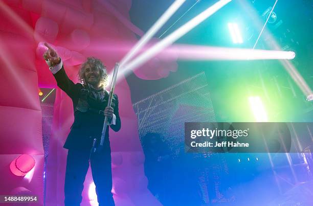 Singer Wayne Coyne of The Flaming Lips performs at The Fillmore Charlotte on May 08, 2023 in Charlotte, North Carolina.