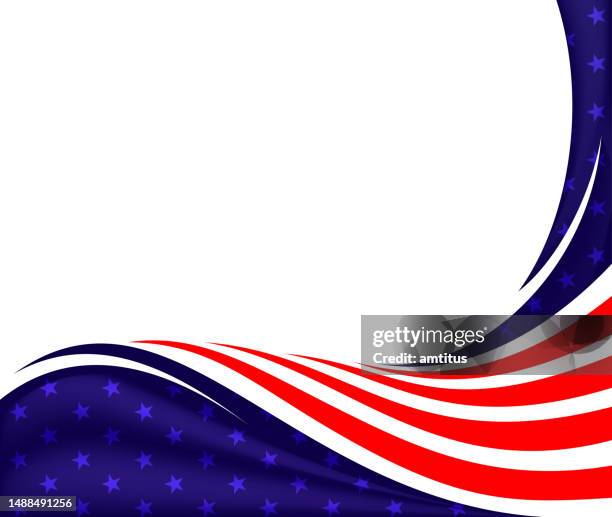 american flag horizontal - veterans day stock illustrations