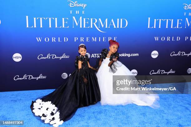 Kulture Kiari Cephus and Kalea Marie Cephus attend the world premiere of Disney's "The Little Mermaid" on May 08, 2023 in Hollywood, California.