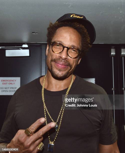 Actor Gary Dourdan poses for picture backstage during the Je'caryous Johnson Presents: New Jack City Live stage play at James L. Knight Center on May...