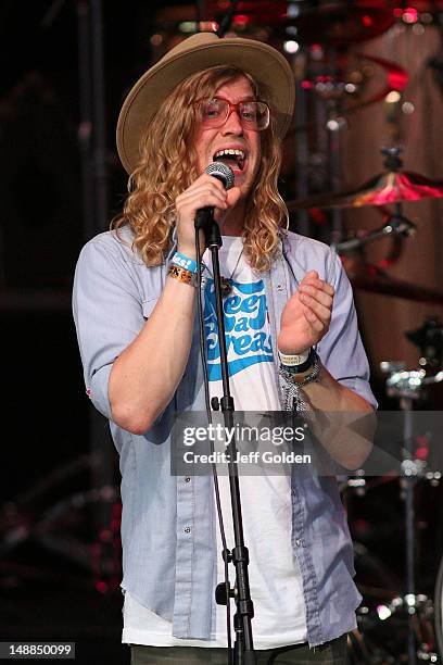 Allen Stone performs at The Greek Theatre on July 19, 2012 in Los Angeles, California.