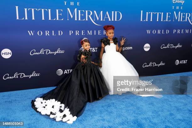 Kulture Kiari Cephus and Kalea Marie Cephus attend the world premiere of Disney's "The Little Mermaid" on May 08, 2023 in Hollywood, California.