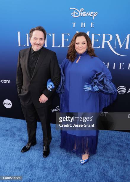 Ben Falcone and Melissa McCarthy attend the World Premiere of Disney's live-action feature "The Little Mermaid" at the Dolby Theatre in Los Angeles,...