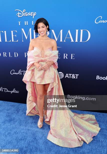 Stephanie Beatriz attends the World Premiere of Disney's live-action feature "The Little Mermaid" at the Dolby Theatre in Los Angeles, California on...