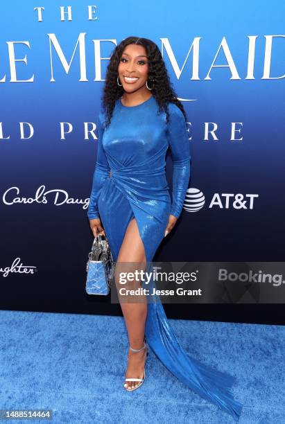 Jackie Aina attends the World Premiere of Disney's live-action feature "The Little Mermaid" at the Dolby Theatre in Los Angeles, California on May...