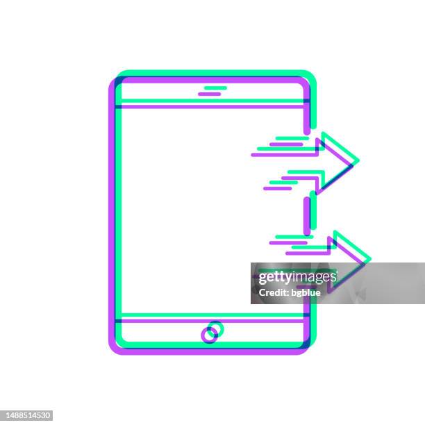 send from tablet pc. icon with two color overlay on white background - cloud transparent stock illustrations