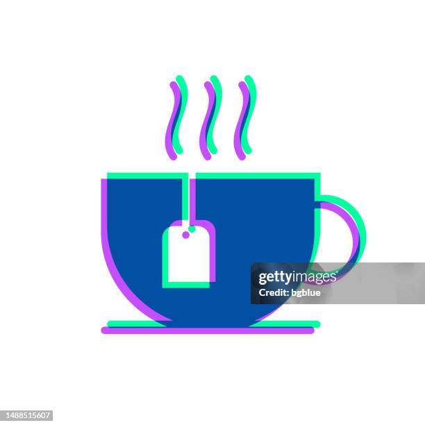 cup of tea. icon with two color overlay on white background - steam transparent background stock illustrations