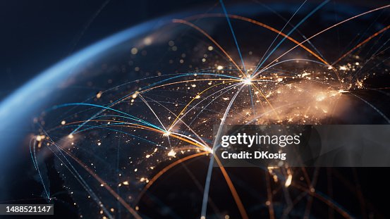 Globales Netzwerk - USA, Vereinigte Staaten von Amerika, Nordamerika - Globales Geschäft, Flugrouten, Verbindungslinien Globales Netzwerk - USA, Vereinigte Staaten von Amerika, Nordamerika - Globales Geschäft, Flugrouten, Verbindungslinien