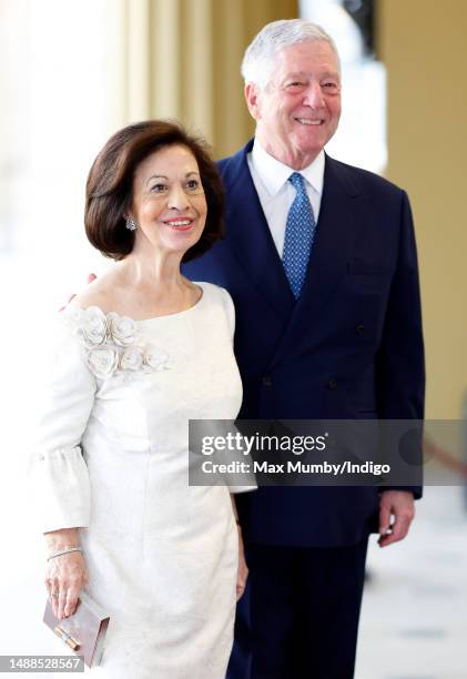 Katherine, Crown Princess of Serbia and Alexander, Crown Prince of Serbia attend a reception at Buckingham Palace for overseas guests ahead of the...