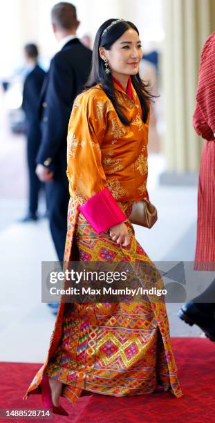 Queen Jetsun Pema Wangchuck of Bhutan attends a reception at Buckingham Palace for overseas guests ahead of the Coronation of King Charles III and...