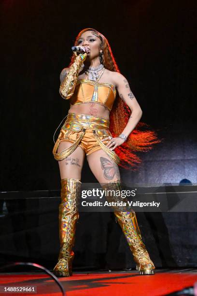 GloRilla performs during day 2 of Beale Street Music Festival on May 06, 2023 in Memphis, Tennessee.