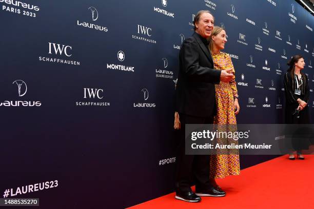 Gabriel Masfurroll Lacambra and guest arrives at the 2023 Laureus World Sport Awards Paris red carpet arrivals at Cour Vendome on May 08, 2023 in...