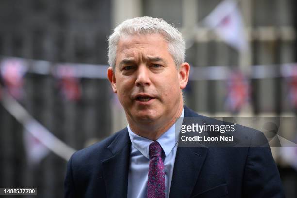 Secretary of State for Health and Social Care Steve Barclay departs from number 10, following the weekely Cabinet meeting at Downing Street on May...