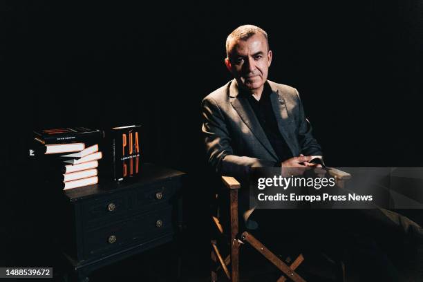 Writer Lorenzo Silva poses during the presentation of his novel 'Pua', May 9 in Madrid, Spain. Pua' is an epic thriller about the dirty war and its...