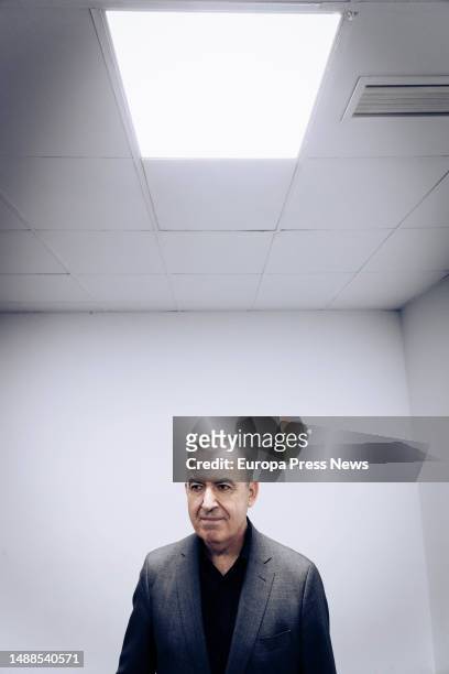 Writer Lorenzo Silva poses during the presentation of his novel 'Pua', May 9 in Madrid, Spain. Pua' is an epic thriller about the dirty war and its...