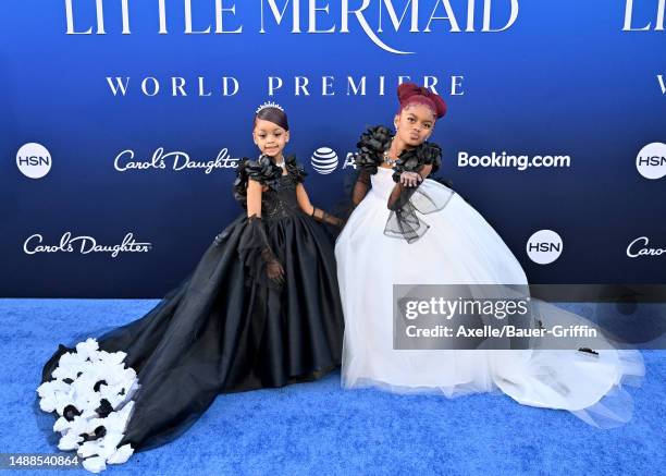 Kulture Kiari Cephus and Kalea Marie Cephus attend the World Premiere of Disney's "The Little Mermaid" on May 08, 2023 in Hollywood, California.