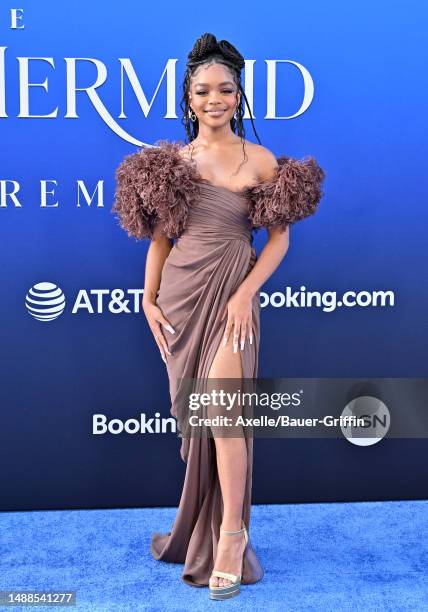 Marsai Martin attends the World Premiere of Disney's "The Little Mermaid" on May 08, 2023 in Hollywood, California.