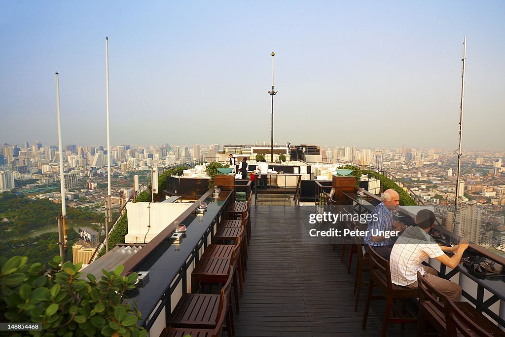 Moon Bar and Vertigo Grill Restaurant on the rooftop of the Banyan Tree Hotel.