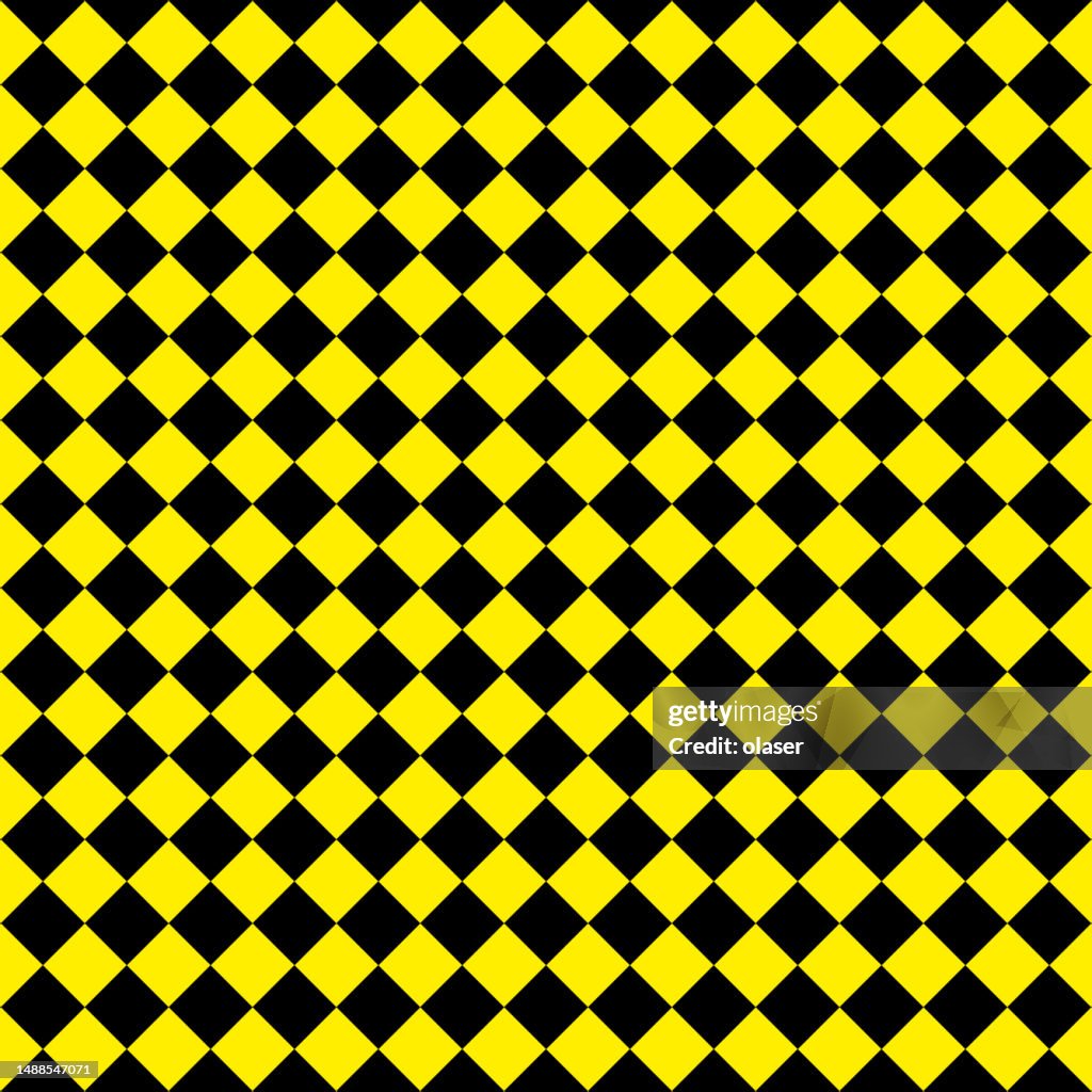 Yellow and black rhombuses in grid pattern