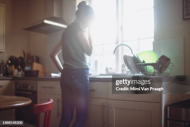 hardtimes - kitchen window stock pictures, royalty-free photos & images