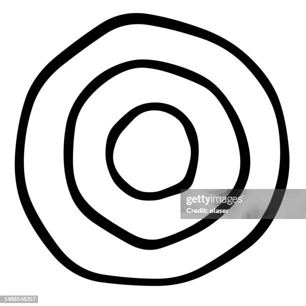 tree uneven concentric circles with varying line width pattern - uneven stock illustrations