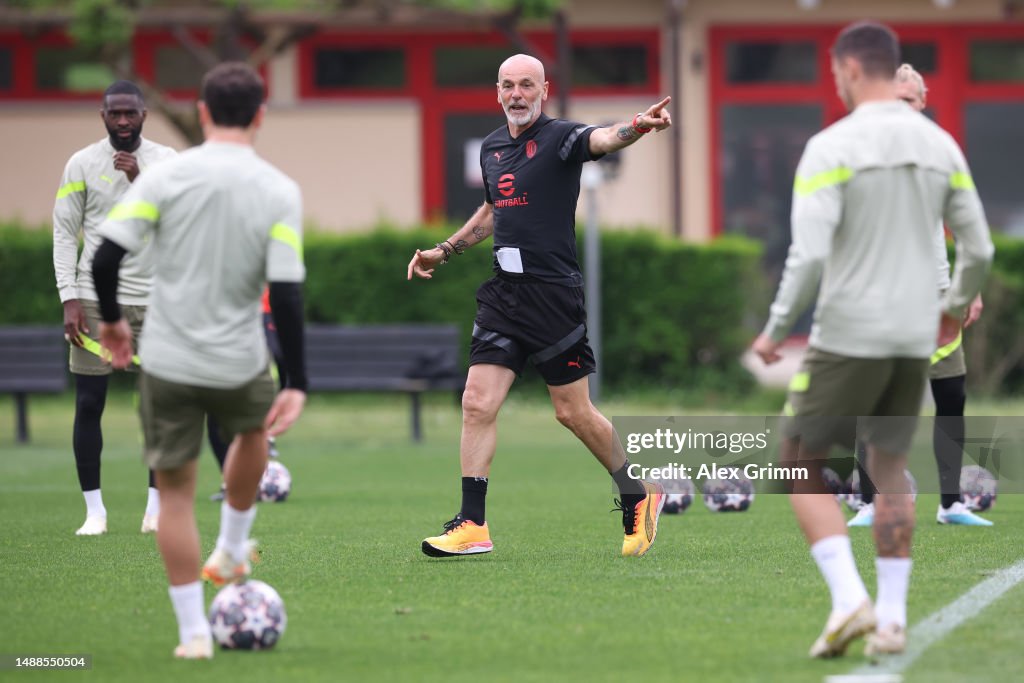 AC Milan Training Session And Press Conference