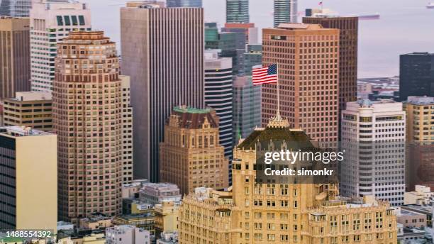 view of mark hopkins hotel - nob hill stock pictures, royalty-free photos & images