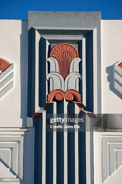 art-deco building detail. - napier stock-fotos und bilder