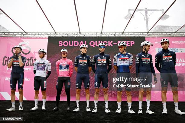 General view of Remco Evenepoel of Belgium - Pink Leader Jersey, Davide Ballerini of Italy, Mattia Cattaneo of Italy, Josef Černý of Czech Republic,...