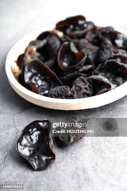 black fungus closeup - hongo negro fotografías e imágenes de stock