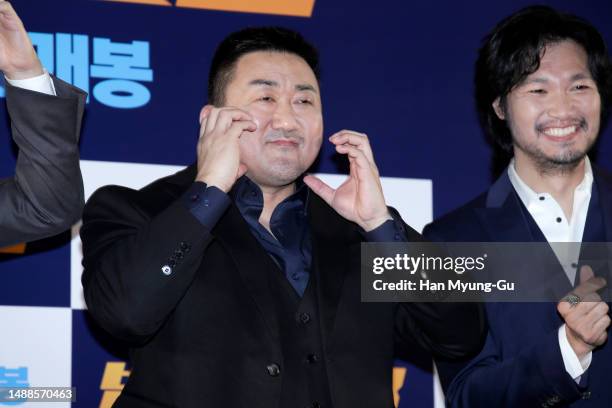 South Koran actor Ma Dong-Seok aka Don Lee attends "The Roundup: No Way Out" Press Conference at COEX Mega Box on May 09, 2023 in Seoul, South Korea....