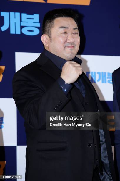 South Koran actor Ma Dong-Seok aka Don Lee attends "The Roundup: No Way Out" Press Conference at COEX Mega Box on May 09, 2023 in Seoul, South Korea....