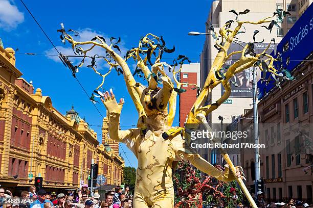 participant in moomba festival parade. - moomba festival parade stock pictures, royalty-free photos & images