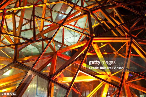 architectural detail in atrium at federation square. - federation square fotografías e imágenes de stock