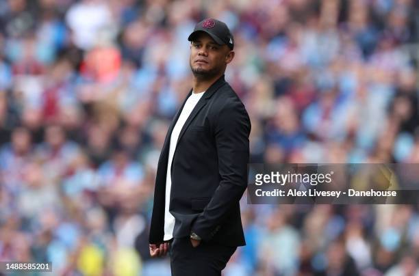 Vincent Kompany the manager of Burnley during the Sky Bet Championship between Burnley and Cardiff City at Turf Moor on May 08, 2023 in Burnley,...