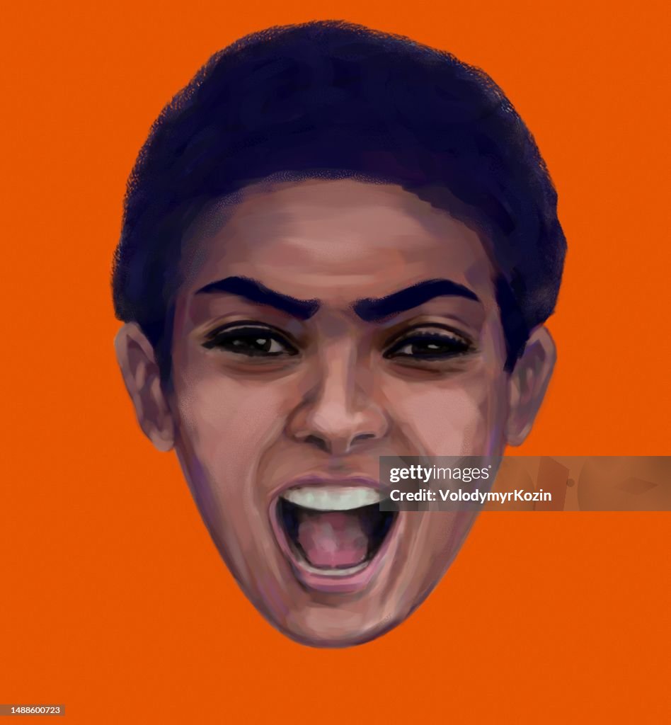 Human Face A Symbol Of Anger High-Res Vector Graphic - Getty Images