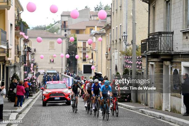 General view of Aurélien Paret-Peintre of France and AG2R Citroën Team, Nicola Conci of Italy and Team Alpecin-Deceuninck, Vincenzo Albanese of Italy...