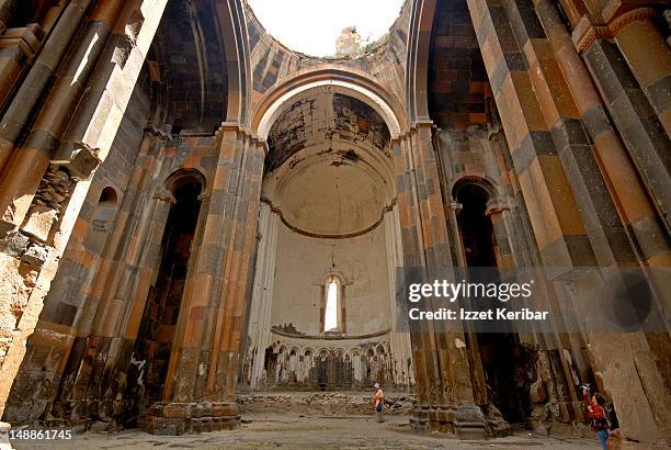 ani cathedral interior. - kars stock pictures, royalty-free photos & images