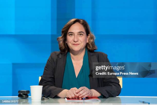 The mayor of Barcelona and candidate for re-election, Ada Colau, during an electoral debate organized by Prisa, on May 9 in Barcelona, Catalonia,...