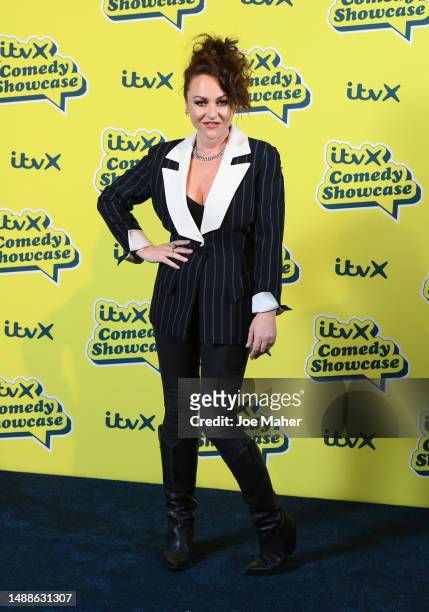 Jaime Winstone attends the ITVX Comedy Showcase photocall at the Bike Shed Moto Co., on May 09, 2023 in London, England.