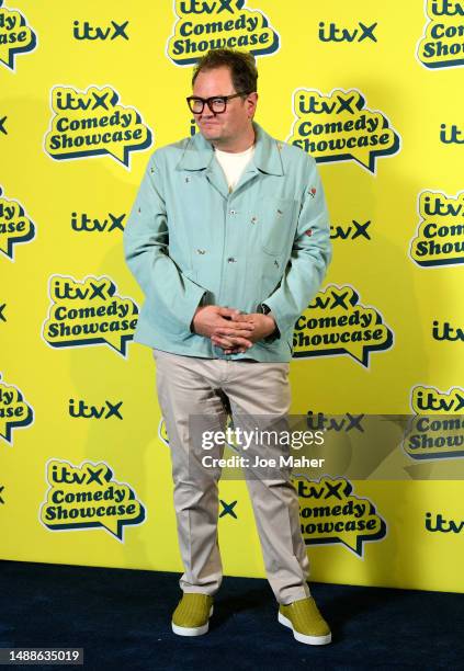 Alan Carr attends the ITVX Comedy Showcase photocall at the Bike Shed Moto Co., on May 09, 2023 in London, England.