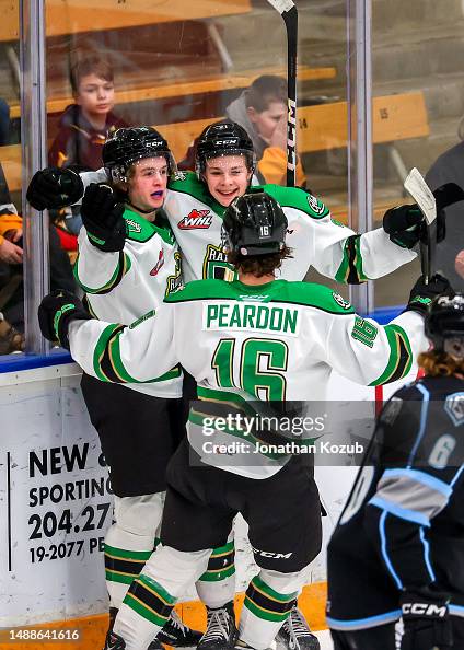Ryder Ritchie, Brayden Dube, and Cole Peardon of the Prince Albert ...