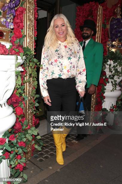 Denise van Outen seen attending Oscar's Book Prize - winner announcement at The Ivy on May 09, 2023 in London, England.
