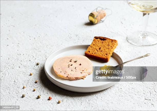 foie gras on the light background,france - foie gras photos et images de collection