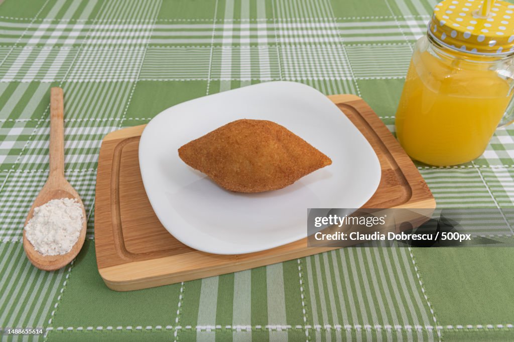 High angle view of breakfast on table,Romania