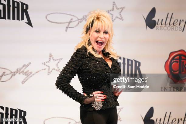 Dolly Parton attends the Dolly! All Access Pop-Up Store Preview & Press Conference at The Star in Frisco on May 09, 2023 in Frisco, Texas.