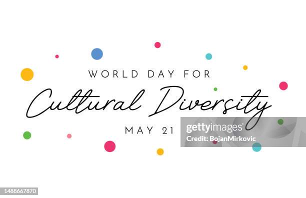 world day for cultural diversity poster, may 21. vector - world human rights day stock illustrations